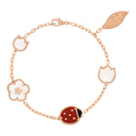 Van Cleef & Arpels Lucky Spring bracelet, 5 motifs 18K rose gold, Carnelian, Mother-of-pearl, Onyx - Image 1