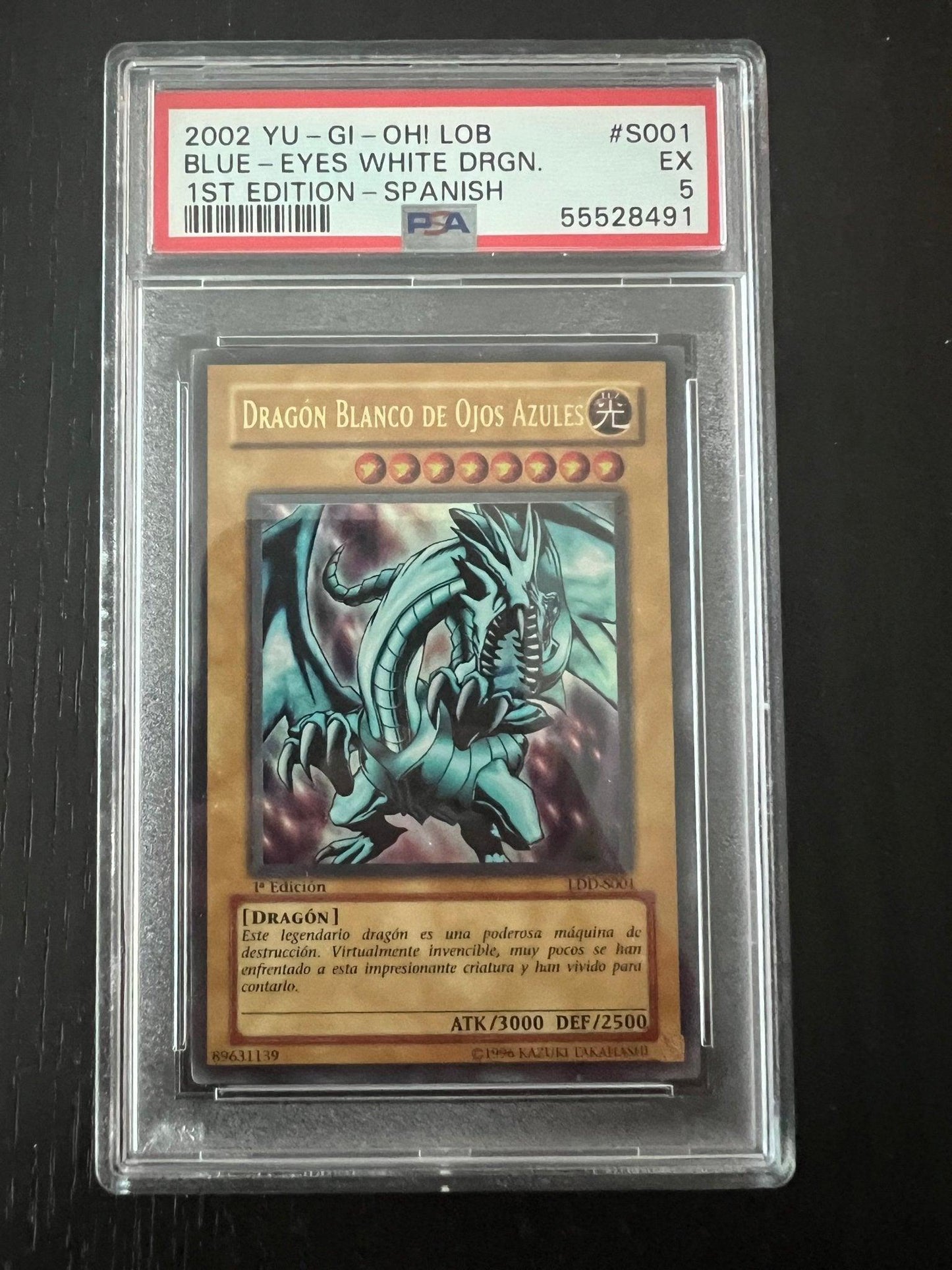 2002 Yu-Gi-Oh! LOB Blue Eyes White Dragon Spanish | 1st Edition #S001 - PSA 5 (LOB-001) - Supra Sneakers