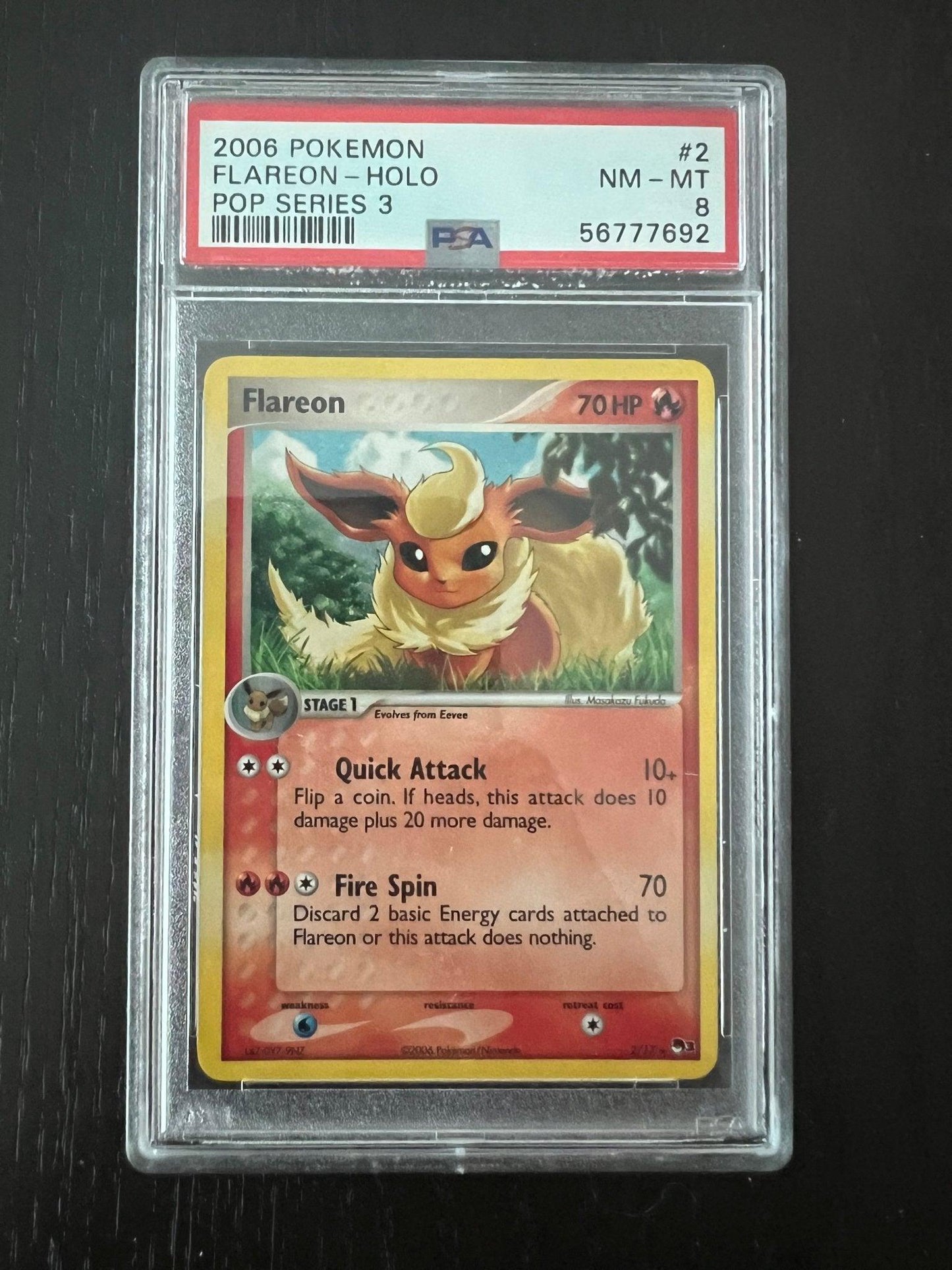 2006 Pokemon Flareon Holo | Pop Series 3 #2 - PSA 8 Near Mint - Mint - Supra Sneakers