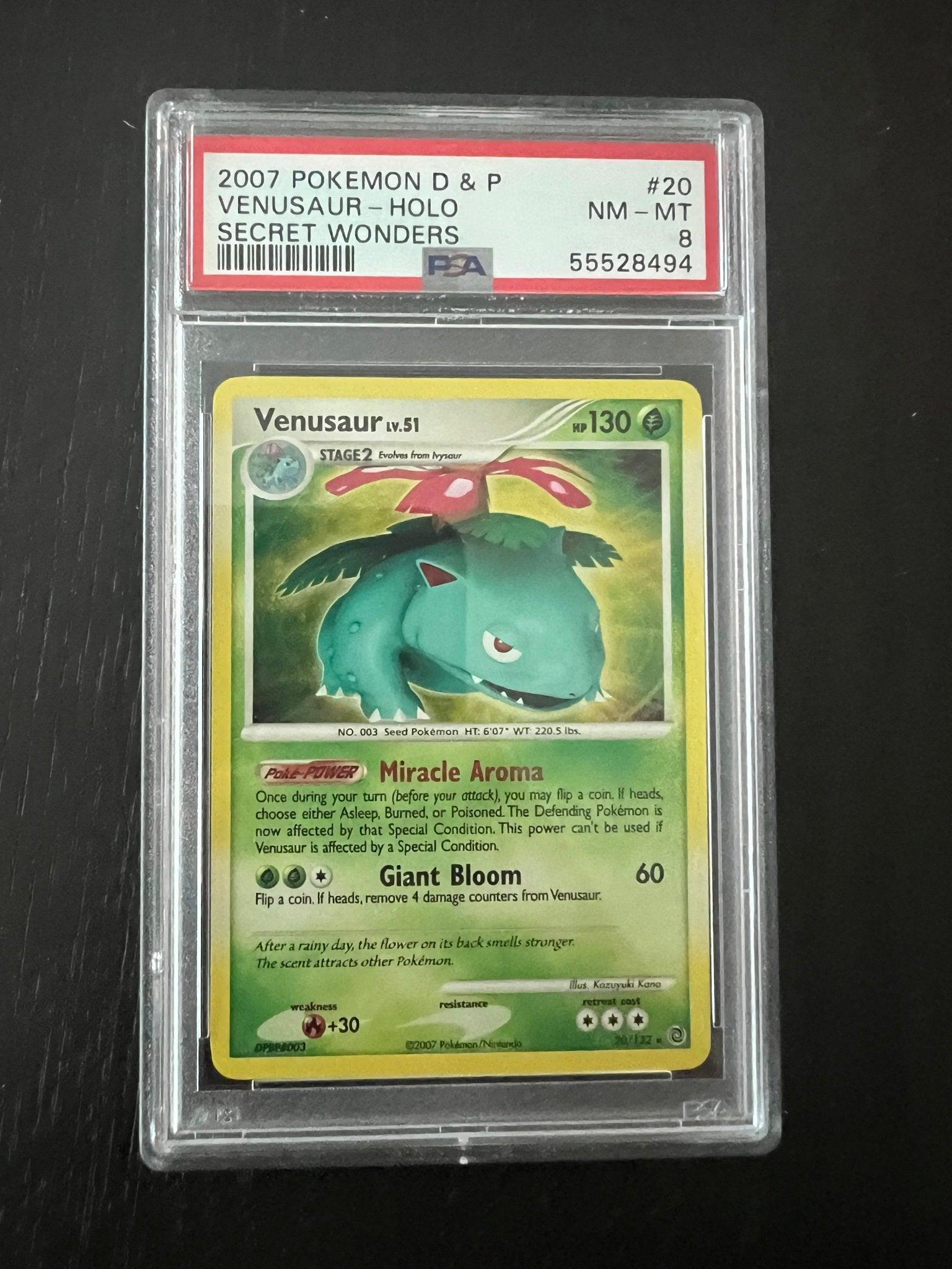 2007 Pokemon Diamond & Pearl Venusaur Holo | Secret Wonders #20 - PSA 8 Near Mint - Mint - Supra Sneakers