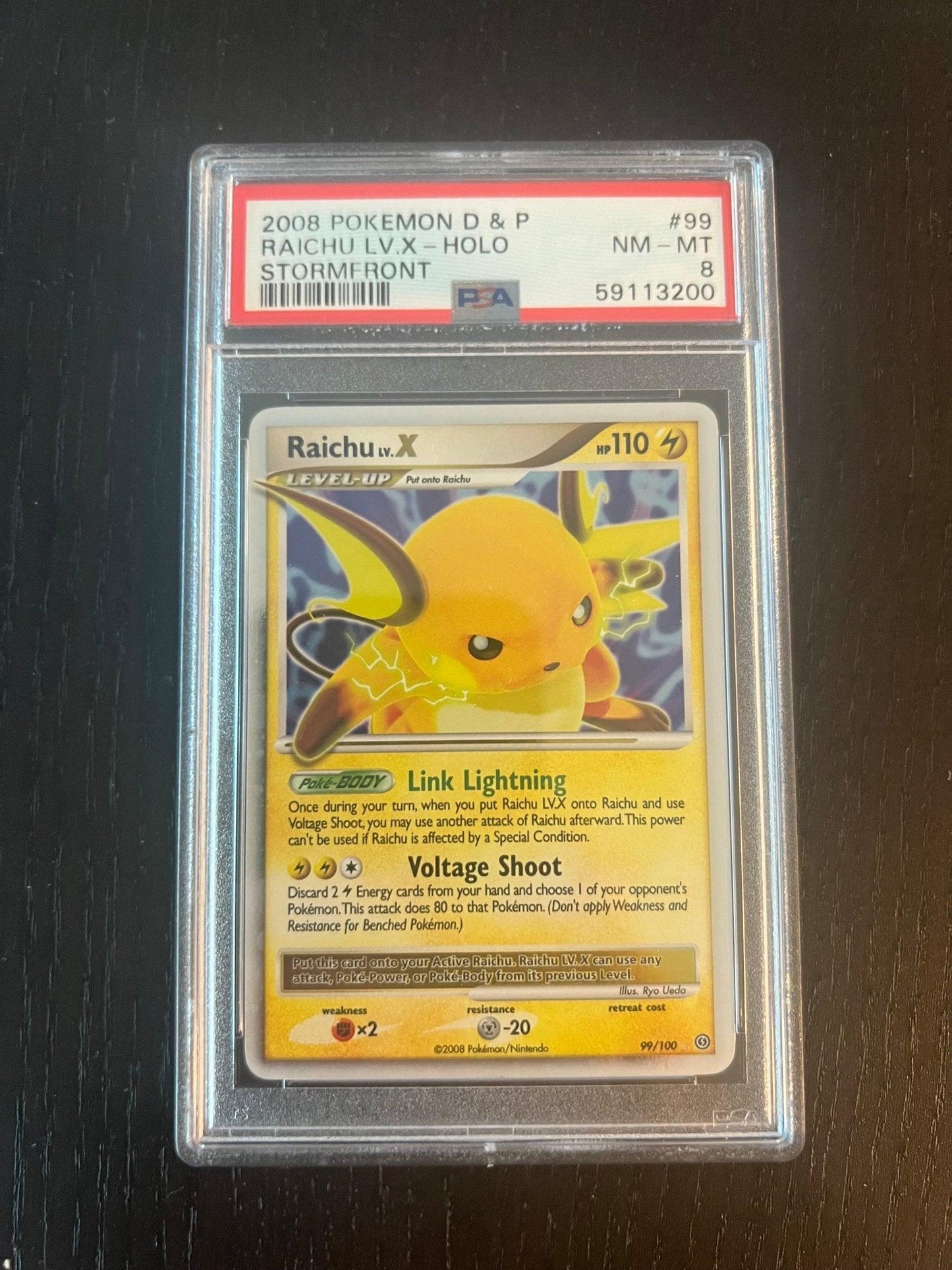 2008 Pokemon Diamond & Pearl Raichu Lv. X Holo | Stormfront #99 - PSA 8 Near Mint - Mint - Supra Sneakers