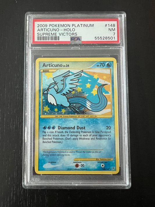 2009 Pokemon Platinum Articuno Holo | Supreme Victors #148 - PSA 7 NEAR MINT - Supra Sneakers