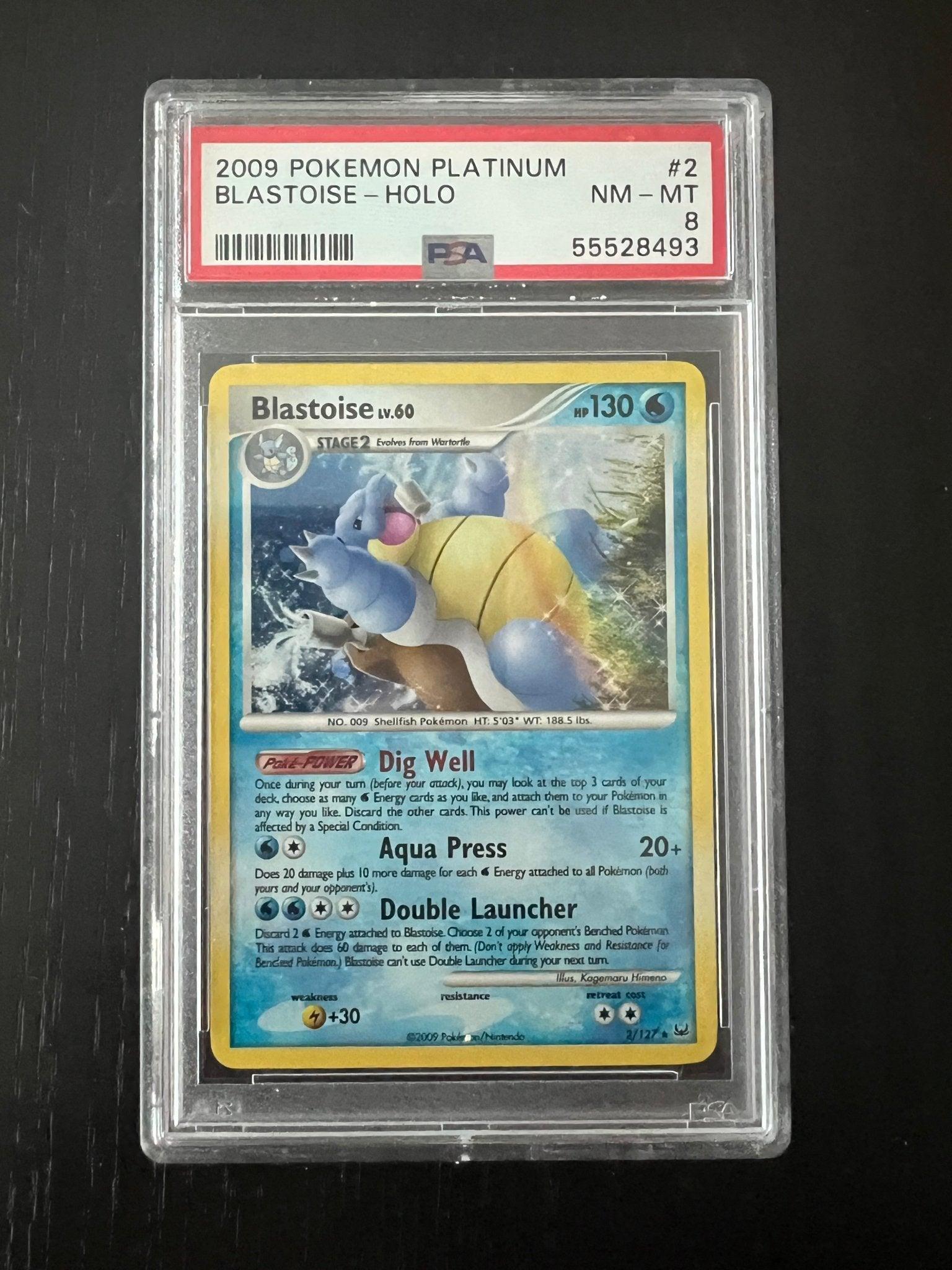 2009 Pokemon Platinum Blastoise Holo #2 - PSA 8 Near Mint - Mint - Supra Sneakers