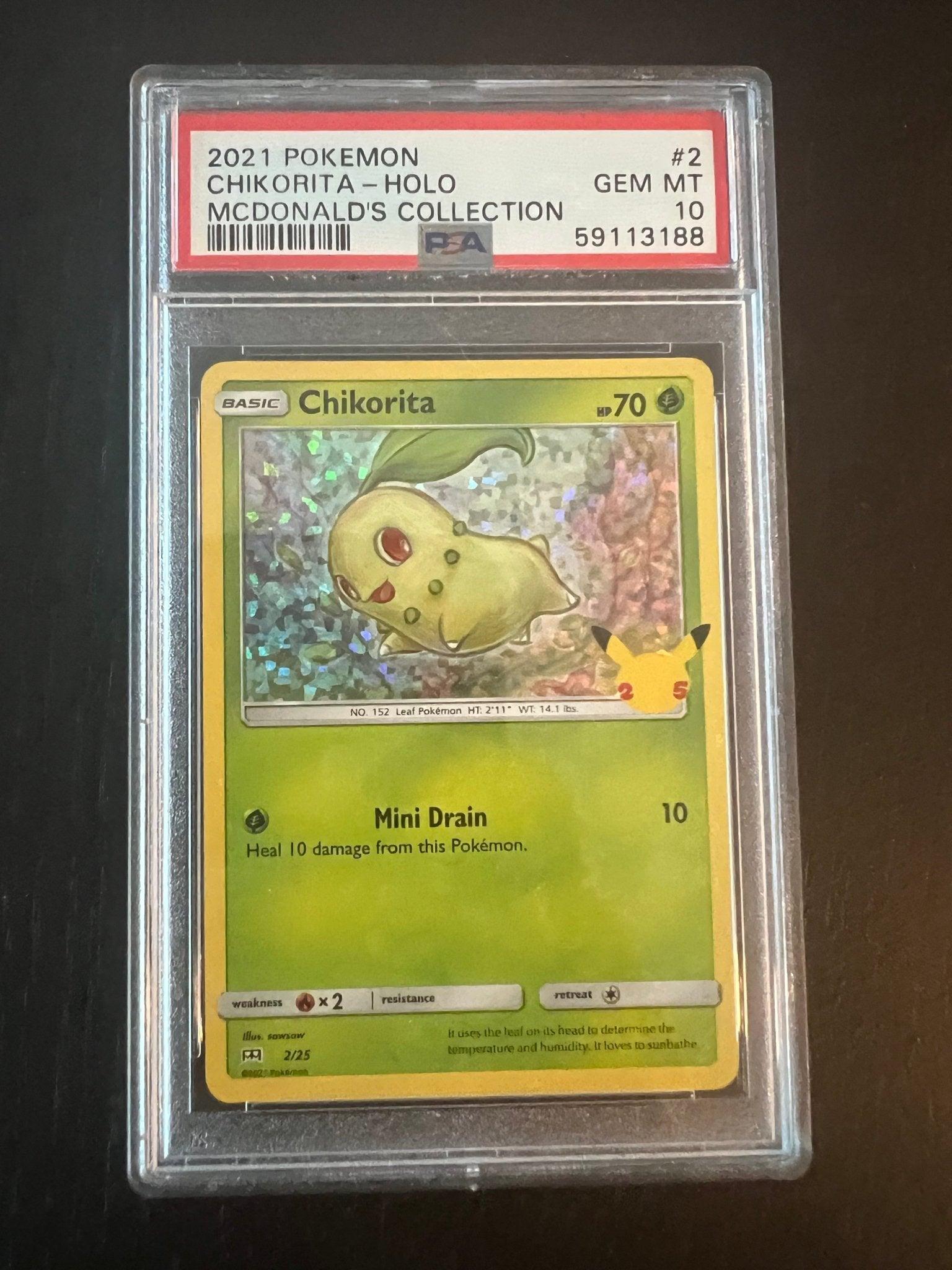 2021 Pokemon Chikorita Holo | McDonald's Collection #2 - PSA 10 GEM MINT - Supra Sneakers