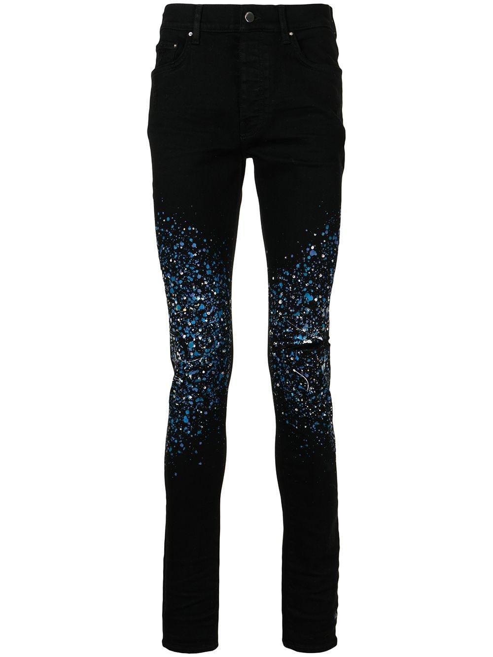 Amiri paint splatter-print skinny-cut jeans - Supra Sneakers