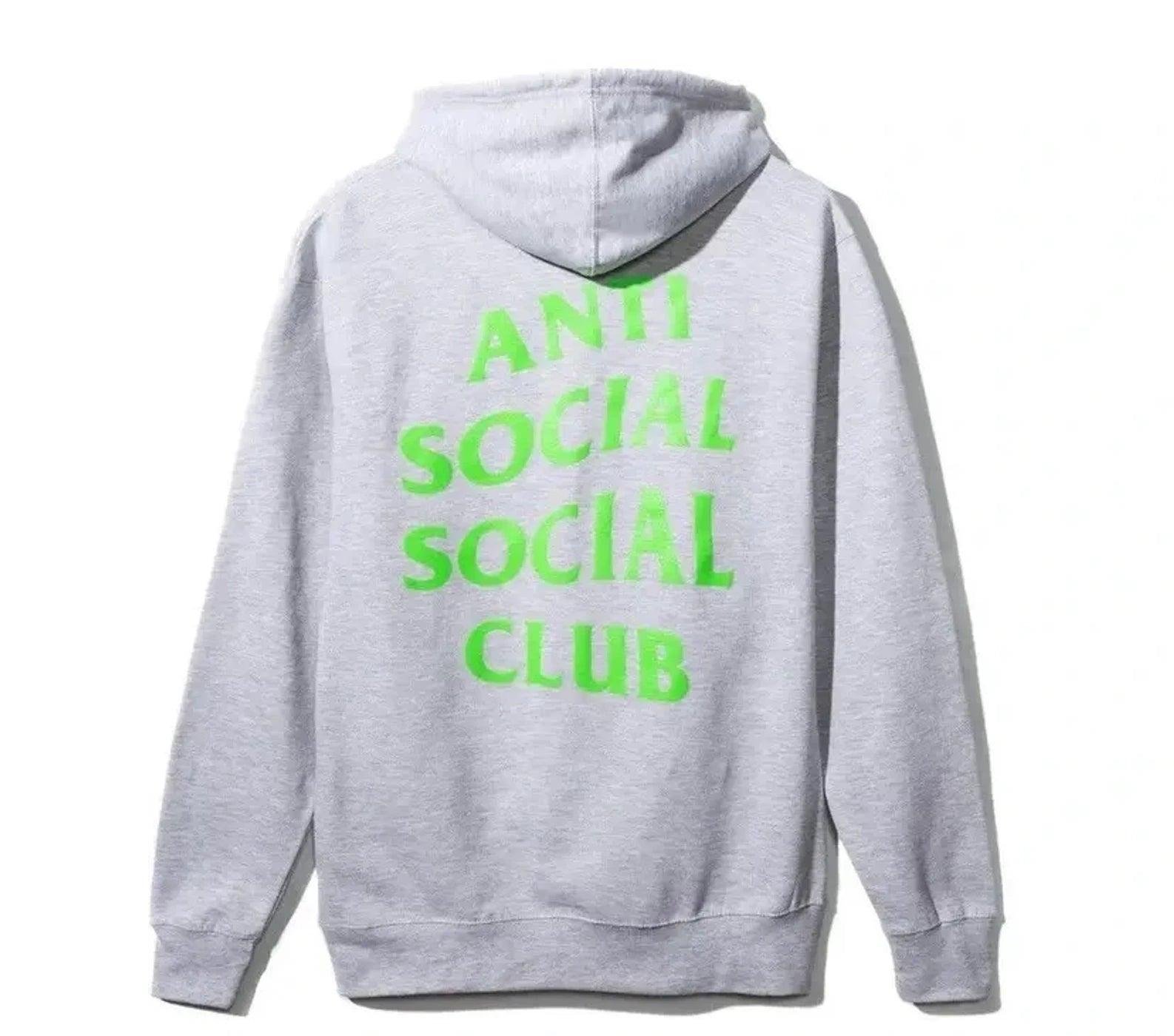 Anti Social Social Club Grey Zip Up Hoodie - Electric Green - Supra Sneakers