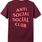 Anti Social Social Club Logo Tee - Maroon - Supra Sneakers