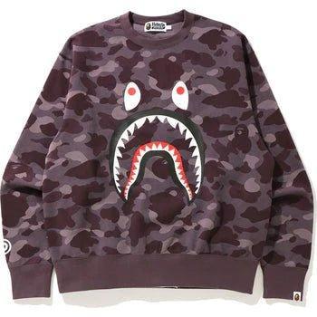 Bape Color Camo Shark Relaxed Crewneck Burgundy - Supra Sneakers