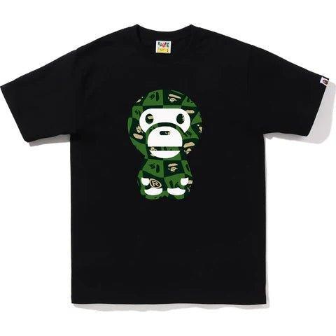 Bape Distortion Big Baby Milo Tee Black / Green - Supra Sneakers