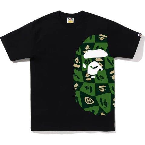 Bape Distortion Side Big Ape Tee Black / Green - Supra Sneakers