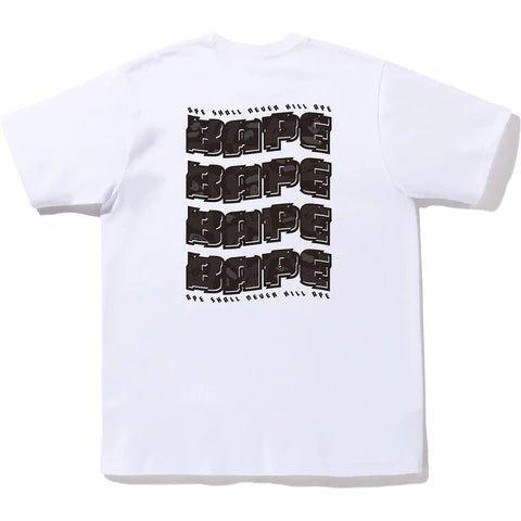 Bape Distortion Text Tee White / Black - Supra Sneakers