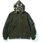 Bape Military Shark Relaxed Fit Full Zip Hoodie Olive - Supra Sneakers