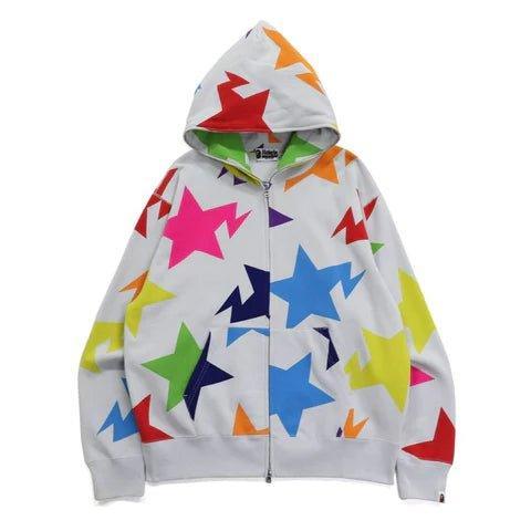 Bape Sta Pattern Relaxed Fit Full Zip Hoodie Multicolor - Supra Sneakers