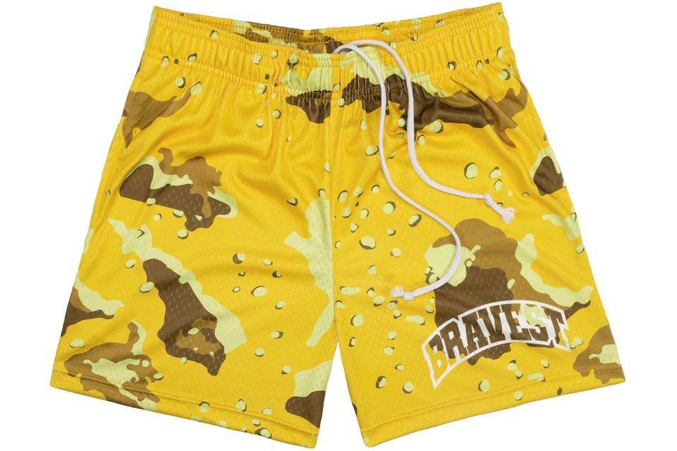 Bravest Studios Camo Shorts Yellow - Supra Sneakers