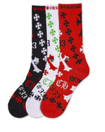 Chrome Hearts 3 Pack Stencil Socks - Supra Sneakers - Image 1