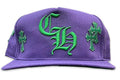 Chrome Hearts Lederpatches Snapback Cap Lila / Grün
