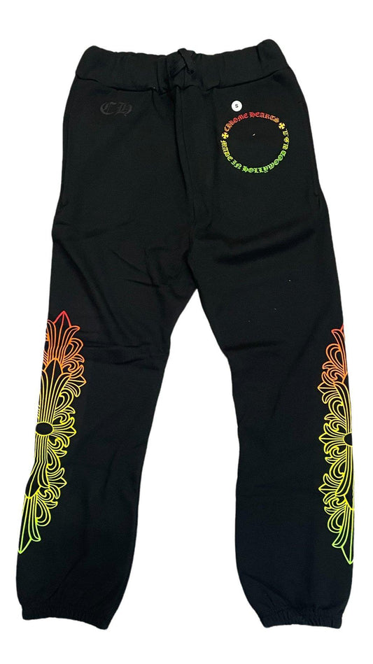 Chrome Hearts Multicolor Horseshoe Floral Cross Sweatpants Black - Supra Sneakers