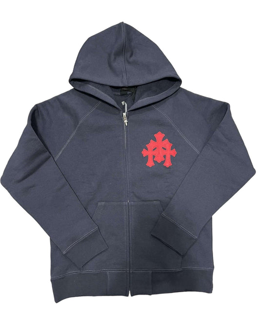 Chrome Hearts Paper Jam Cross Hoodie Navy / Red - Supra Sneakers