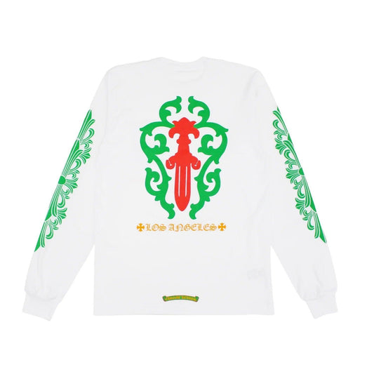 Chrome Hearts Red / Green Dagger L/S T-shirt White - Supra Sneakers