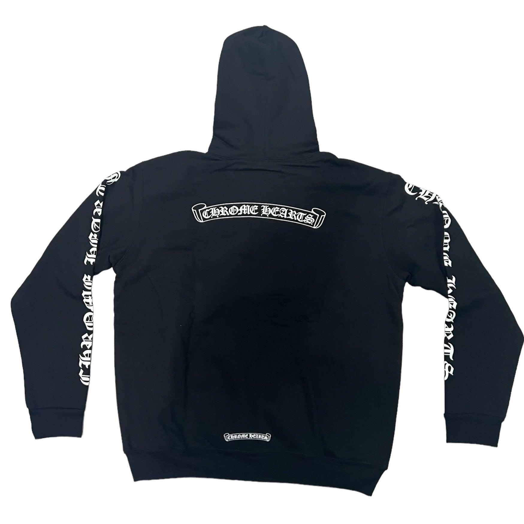 Chrome Hearts Scroll Logo Thermal Zip Up Hoodie Black - Supra Sneakers