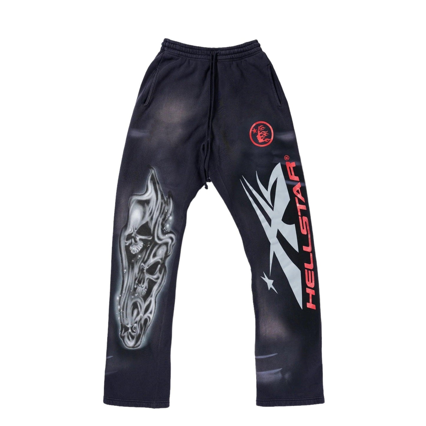 Hellstar Airbrushed Skull Sweatpants (Flare Bottom) - Supra Sneakers