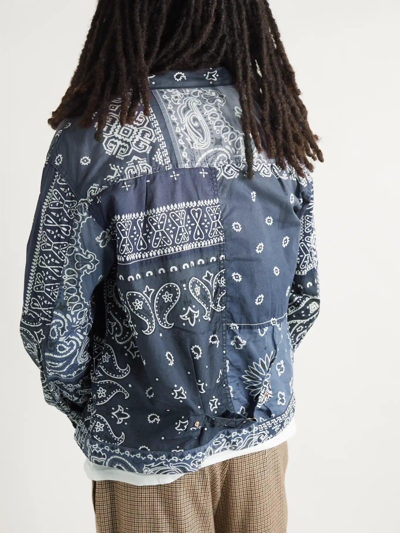 Kapital Patchwork Bandana-Print Cotton Jacket Indigo - Supra Sneakers