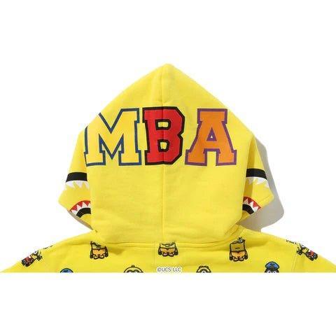 Kids Bape x Minions Shark Zip Hoodie Yellow - Supra Sneakers