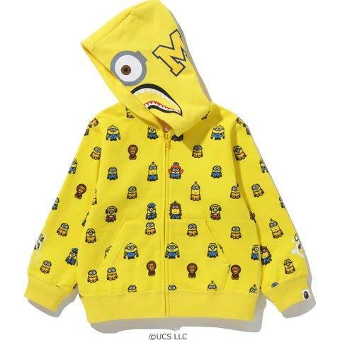 Kids Bape x Minions Shark Zip Hoodie Yellow - Supra Sneakers