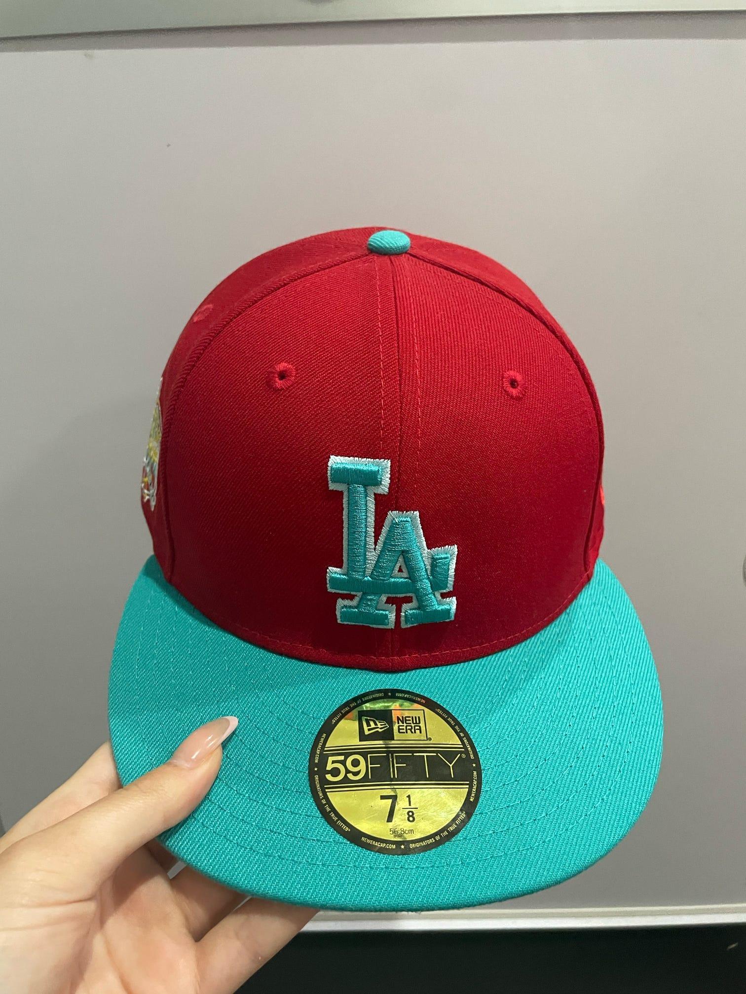 New Era 59Fifty Captain Planet 2.0 Los Angeles Dodgers 40th Anniversary Patch Hat - Red, Teal - Supra Sneakers