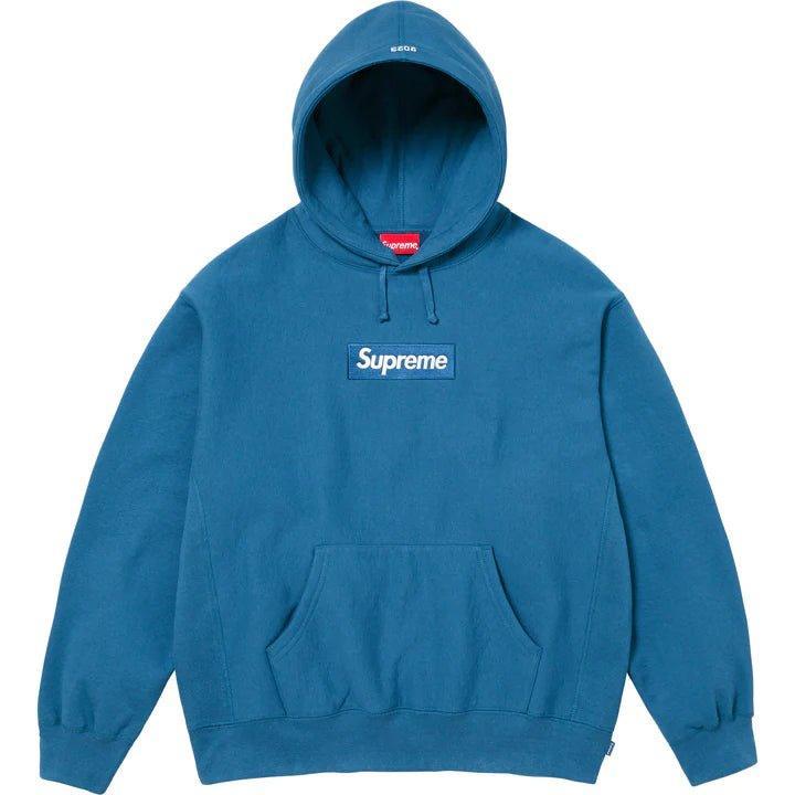 Supreme Box Logo Hooded Sweatshirt (FW23) Blue - Supra Sneakers