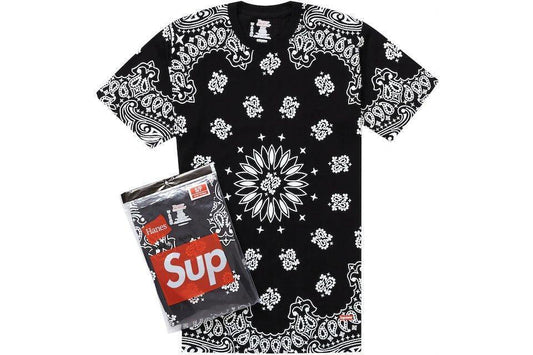 Supreme Hanes Bandana Tagless Tees (2 Pack) Black - Supra Sneakers